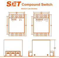 Interrupteur composé triphasé basse tension pour compensation de puissance inférieure à 50kVAR, avec contrôle hybride, à base de condensateurs, de thyristors et de relais de maintien