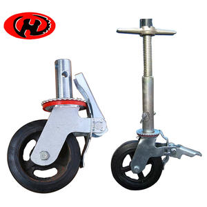 <span class=keywords><strong>Roue</strong></span> de chariot à roulettes en caoutchouc noir de 8 pouces avec système de freinage double et <span class=keywords><strong>moyeu</strong></span> en fer - Product Image 2