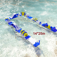 Parc aquatique flottant gonflable Trampoline pour parc d'attractions et de sports Jeux gonflables de défi d'obstacles Équipement de cours d'assaut