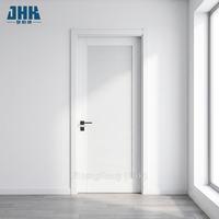 Porte à persiennes JHK-L01 pour production en série, moderne, double battant, en HDF à panneaux, pour usage intérieur (buanderie, chambre)