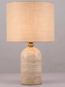 Có thể điều chỉnh bảng ánh sáng vải + đá cẩm thạch đọc ánh sáng 220V hình trụ đêm đèn Modem Đèn bàn - Product Image 6