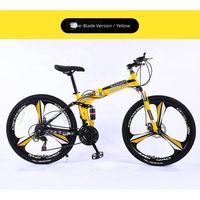 Vélo de montagne pliable Jovia FB-05 à suspension avant souple, version 3 pales, 24 pouces, freins à disque doubles, vitesses variables, pour la ville