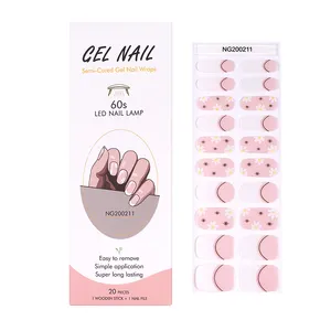 Nail Gel Polish Huizi Factory Nail Supplier New Designs Custom Semi Cured Gel Nail Polish Sticker Wraps