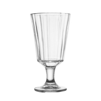 Verre à vin à pied en verre transparent cannelé sans plomb de 10 oz, style vintage, gaufré, à rayures verticales, pour usage domestique ou bar