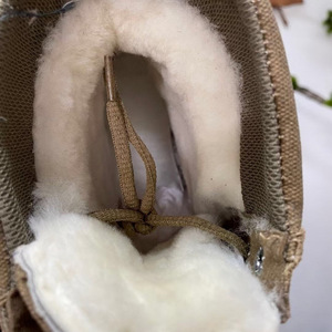 Botas de Nieve de Media Pantorrilla, Cuero Marrón con Parches, Forro Polar Cálido, Antideslizantes, Unisex, Tacón Bajo - Product Image 2