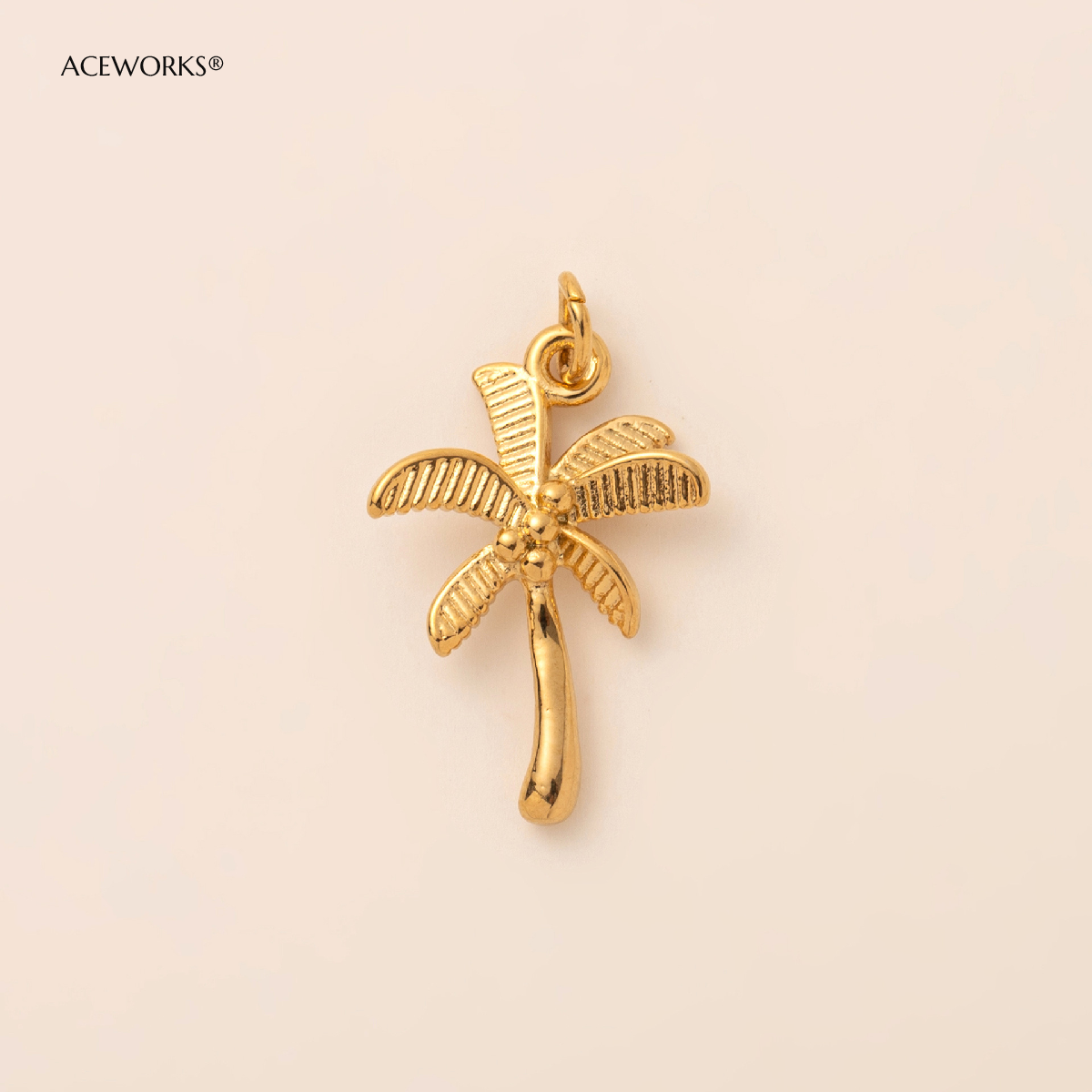Golden Plam tree 21.5 * 15mm = 2PCS