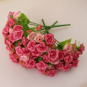 Ramo de rosas artificiales, 7 braguitas decorativas, 21 cabezas, gran oferta - Product Image 4