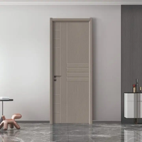 Portes en Bois de Bonne Qualité Style Moderne, Portes Intérieures Principales WPC Massives avec Cadre pour Chambre