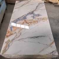 Vente en gros de feuilles de PVC en marbre UV hautement brillantes 1220*2800*3mm revêtement UV panneau de marbre en PVC feuille rigide pour décoration murale