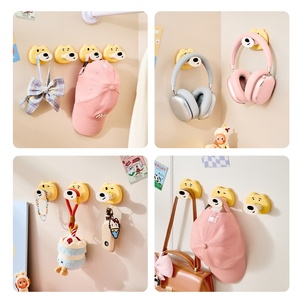 <b>Plastic</b> Cartoon Teddy Suction Cup <b>Hooks</b> No Drilling Required Strong Adhesive for Bathroom Kitchen Towel <b>Hook</b> Heavy Duty - Product Image 4