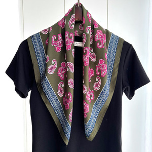 Pañuelo Cuadrado de 70cm, Nuevo, Color Marrón Cashew, Poliéster Imitación Seda, Moda Europea y Americana, Pañuelo para la Cabeza, Calentador de Cuello, Capa Pequeña - Product Image 3
