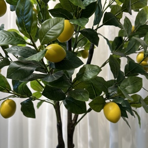 Arbre de citron artificiel durable de haute qualité en mousse, aspect réaliste et naturel, moderne, pour la maison, le jardin, l'intérieur/l'extérieur, les fêtes, Noël - Product Image 3