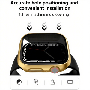 Nouvelle coque NEXVOGUE pour la protection de la vie privée pour montre S9/S10 tailles 45 mm/41 mm, film trempé, design de luxe tendance, <span class=keywords><strong>7</strong></span> couleurs - Product Image 2