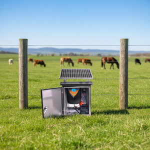 Électrificateur de clôture <span class=keywords><strong>solaire</strong></span> moderne haute puissance 4,8J avec panneau 20W, <span class=keywords><strong>batterie</strong></span> 12A, étanche, facilement assemblable, boîtier en plastique <span class=keywords><strong>pour</strong></span> ferme - Product Image 1