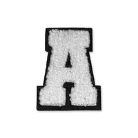 Patchs en chenille personnalisés à faire soi-même, symboles blancs thermocollants, lettres pour casquettes de camionneur, vestes, sacs à dos en toile, baskets