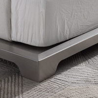 Cadre de lit en métal minimaliste en acier inoxydable 304, taille Queen, design durable personnalisable pour chambre d'hôtel, OEM ODM disponible