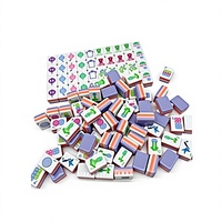 (En stock, expédition directe) Tuiles de Mahjong en acrylique rose-rouge gravées au laser, version américaine, pour le marché transfrontalier Europe/Amérique