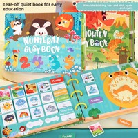 Livre d'activités Montessori certifié CPC CE EN71 pour tout-petits, livre d'autocollants silencieux, jouet éducatif sur les dinosaures et la circulation pour enfants