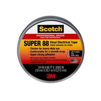 Ruban isolant 3M Super 88, support en PVC, couleur noire, 19 mm x 20 m par rouleau