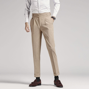 TONGYANG British Style Men High Waist Casual Dress Pant Belt Design Slim <strong>Trousers</strong> Formal Office Social Party Dress Suit Pants - Product Image 3