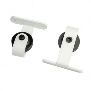 Kit de quincaillerie pour porte coulissante WEKIS, moderne, blanc, 6 pieds, robuste, pour installation de verre avec vis, pour un fonctionnement fluide et silencieux - Product Image 4