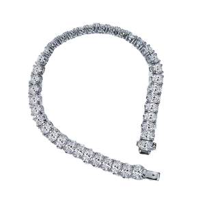 Bracelet Hip Hop Cuban Link <span class=keywords><strong>en</strong></span> <span class=keywords><strong>Or</strong></span> 18K 14K avec Diamants de Laboratoire Certifiés NGTC, Coupe Ovale, 3-10g, Sertissage Glacé, pour <span class=keywords><strong>Bijoux</strong></span> de Fête - Product Image 1