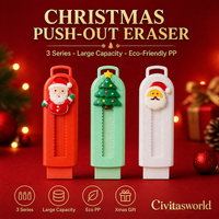 Gomme à effacer personnalisée avec logo de Noël, grande capacité, écologique, en PP, cadeau de papeterie coulissant