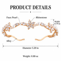 Serre-tête de mariée en zircon doré, fleur de luxe, perles de coquillage, accessoires de cheveux de mariage, diadème de mariée brillant