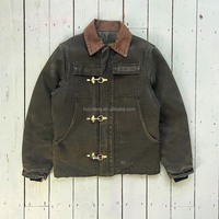 Haute qualité Vintage Style hommes veste de travail personnalisé sergé canard toile décontracté extérieur porter fermoir pont crochet pour citerne vêtements de travail