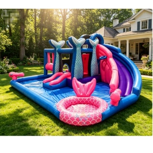 Factory Price Wholesale Super Castle Commercial Inflatable PVC Slide Combo Bounce House Pool Jumping Castle Kids Party Event - Product Image 1