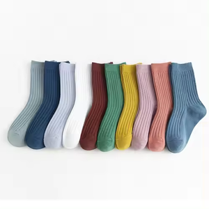 Милые 100% хлопковые носки для детей с двойной иглой, трикотажные летние однотонные носки с логотипом на заказ - Product Image 4