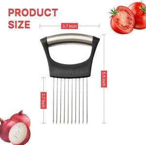 Oferta Caliente al por Mayor: Soporte y Cortador de Cebolla de Acero Inoxidable Ecológico con Mango de Plástico, Apto para Lavavajillas - Product Image 3