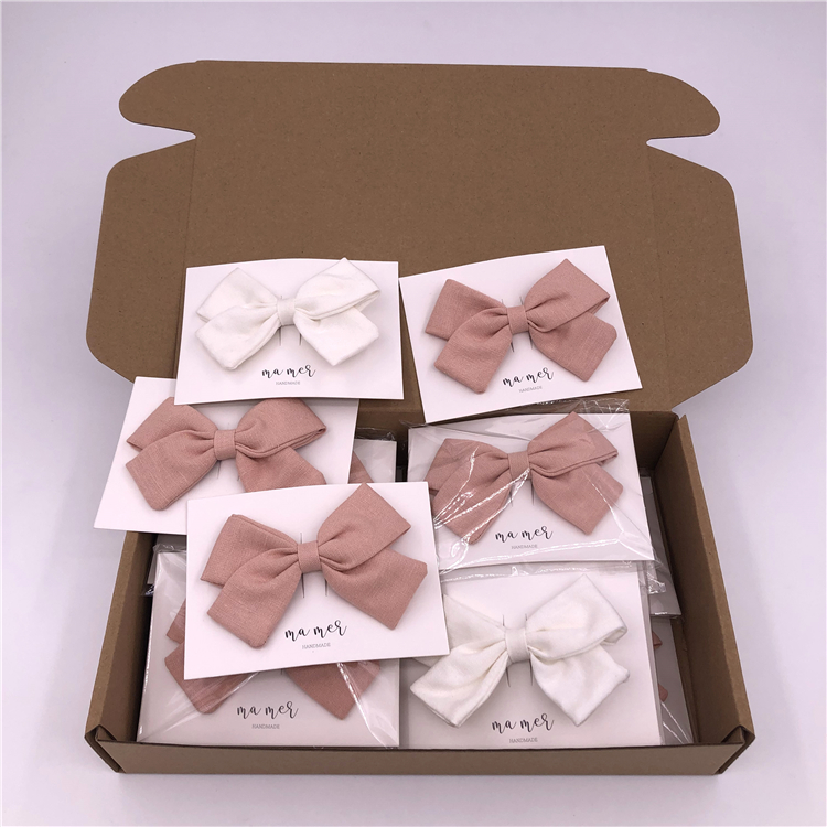 Индивидуальные Заколки для волос из хлопка и льна, заколки-пряжки, тканевая повязка на голову с бантом для детей, девочек, женщин, OEM ODM, аксессуары для волос