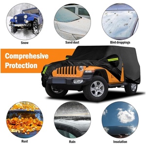 Teli Copriauto Impermeabili per <span class=keywords><strong>Jeep</strong></span> <span class=keywords><strong>Wrangler</strong></span> 2/4 Porte 2009-2025, Protezione da Vento, Sole, Pioggia, Raggi UV e Polvere per Esterni e Interni - Product Image 5
