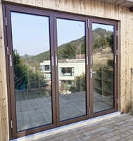 Porte pliante accordéon en alliage d'aluminium robuste, installation facile, moderne, pour extérieur, appartement, balcon, intérieur