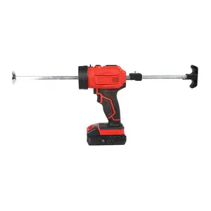 AKX Li-on Battery 600ml Electric Power Caulk Gun Cordless Pneumatic Glue Gun LED Plastic Handle Refillable Battery Powered Caulk