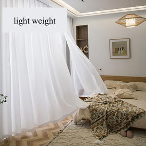 Rideau en tulle transparent Hanzhe avec fermeture velcro, rideau transparent à la lumière de la lune, rideau transparent à la lumière de la lune - Product Image 1