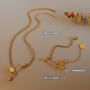 Wasserdichte Edelstahl 18K Vergoldete Kugelanhänger Ohrringe Halsketten Armbänder Hochwertige Hochzeitsgeschenk-Schmucksets - Product Image 3