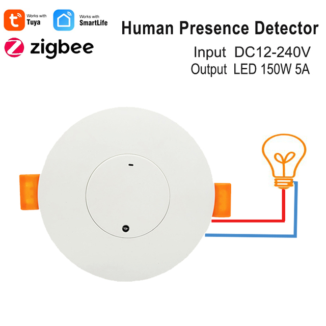 OEM Factory AC 100-240V Ceiling Mounted Tuya Zigbee 3.0 24GHz Millimeter Wave Human Presence Radar Sensor