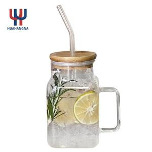 Wholesale 620ml Heat Resistant Glass <b>Beer</b> Mug with Wide Mouth and Square Shape Customizable Color & Logo for Parties - Product Image 1
