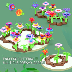 Ensemble de construction de jardin de fleurs Construire un jeu d'empilage Activité éducative préscolaire Anniversaire Noël Nouvel An pour fille - Product Image 4