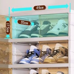 Luxury Folding <strong>Shoe</strong> Cabinet Rectangle Office Organizer Home Storage <strong>Foldable</strong> <strong>Shoe</strong> <strong>Rack</strong> 35L Capacity Heavy Duty Plastic - Product Image 4