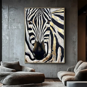 Современная красочная зебра картина маслом на холсте Ручная роспись животных настенные картины настенные декор картины - Product Image 4