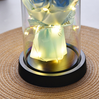 Couverture en verre borosilicate transparent avec base lumineuse pour collection de blocs de construction, vitrine pour miniatures et statues