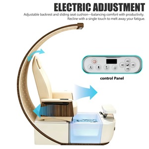 Fauteuil de pédicure électrique de luxe moderne pour spa, massage des pieds, manucure et pédicure, rose, sans plomberie, avec pompe à jets - Product Image 3