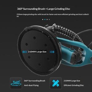 Lijadora Eléctrica Industrial para Paneles de Yeso OEM Más Vendida: Velocidad Variable, Plegable, Tiras de Luz Dobles, Viene <span class=keywords><strong>con</strong></span> Papel de Lija - Product Image 5