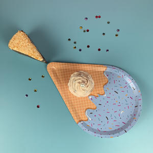 Assiettes à dessert jetables sur le thème de la crème glacée <span class=keywords><strong>Vaisselle</strong></span> de fête d'<span class=keywords><strong>anniversaire</strong></span> et fournitures de mariage Décorations d'assiettes à dîner - Product Image 3