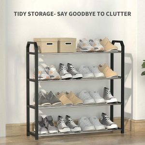 Étagère à chaussures multifonctionnelle moderne en fer, facile à assembler, à plusieurs niveaux, pour salon et entrepôt, mobilier portable pour la maison - Product Image 5