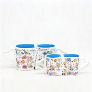 Set di Tazze in Ceramica Personalizzabili con Manico, Stile Parigi, Monumenti Cittadini, Souvenir Turistico, <span class=keywords><strong>Coppia</strong></span> <span class=keywords><strong>che</strong></span> <span class=keywords><strong>si</strong></span> <span class=keywords><strong>Bacia</strong></span> - Product Image 5