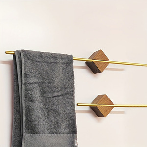 Moderno <span class=keywords><strong>Toallero</strong></span> <span class=keywords><strong>de</strong></span> Madera <span class=keywords><strong>de</strong></span> Nogal <span class=keywords><strong>de</strong></span> un Solo Poste para Baño, <span class=keywords><strong>Sin</strong></span> Necesidad <span class=keywords><strong>de</strong></span> Perforar <span class=keywords><strong>Agujeros</strong></span> - Product Image 3